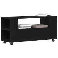 vidaXL Mueble TV ruedas madera ingeniería roble negro 102x34,5x43cm - details 2