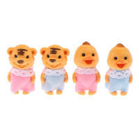 2PCS Figuras De Animales De La Selva Familia Conejo Gato Tigre Pollo Juguete De Colección Cartoon Ornamento Para Niños Regalos - details 7
