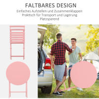 Conjunto de muebles de Balcón para 2 personas con Mesa Bistro plegable Y 2 Sillas Rosas para Jardín y patio - details 0