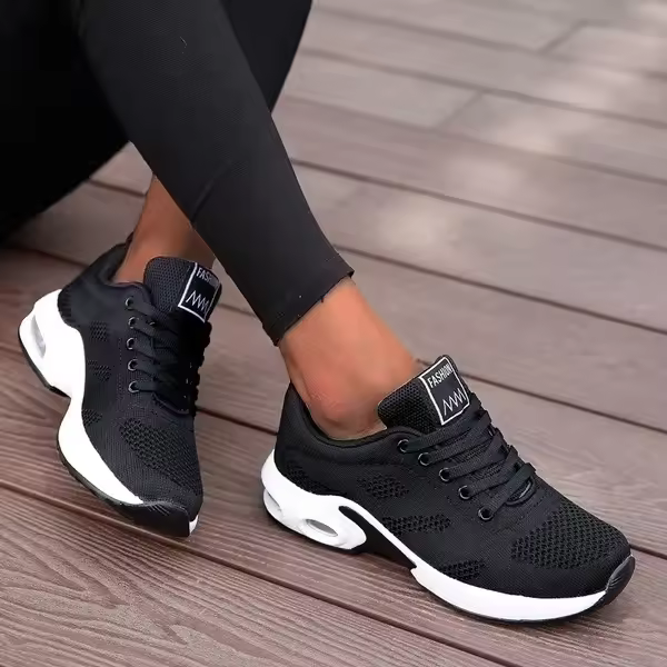 Zapatillas De Correr Casual Para Mujer Con Plataforma Transpirables De Malla Verano Deportivas Chunky Suela Plana Material De Suela Vulcánico Lujo - 1