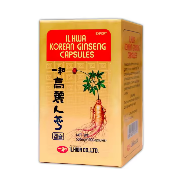 Tongil GINSENG COREANO PURO, Calidad Ilhwa, 500 mg, 100 cápsulas - 1