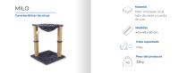 Rascador para Gatos Milo Mobiclinic® Pets Diseño 2 en 1 Hamaca y rascador 40 x 40 x 50 cm Resistente Fácil de Limpiar Cama Gatos Portátil y Ligero Soporte 10 kg Bola para Jugar Gris - details 1