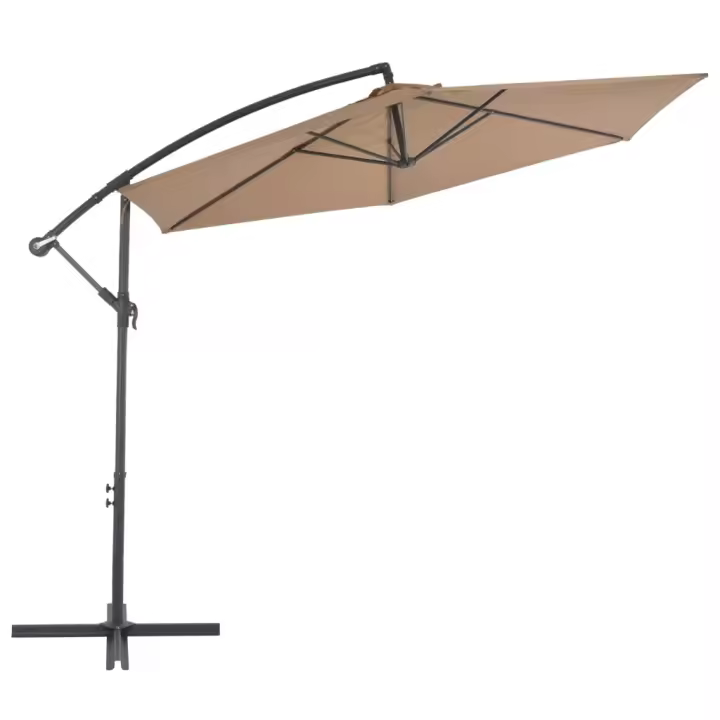 Sombrilla voladiza con postes de Aluminio gris taupe 300 cm - 1