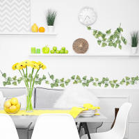 Pegatina De Pared Decorativa Verde Fresco Pequeña Hojas Para Dormitorio Sala De Estar Porche Hogar Autoadhesiva Estilo Pastoral - details 6