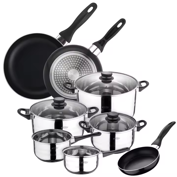 Set SAN IGNACIO: Juego de tres sartenes +  Batería de cocina 8 piezas - 1