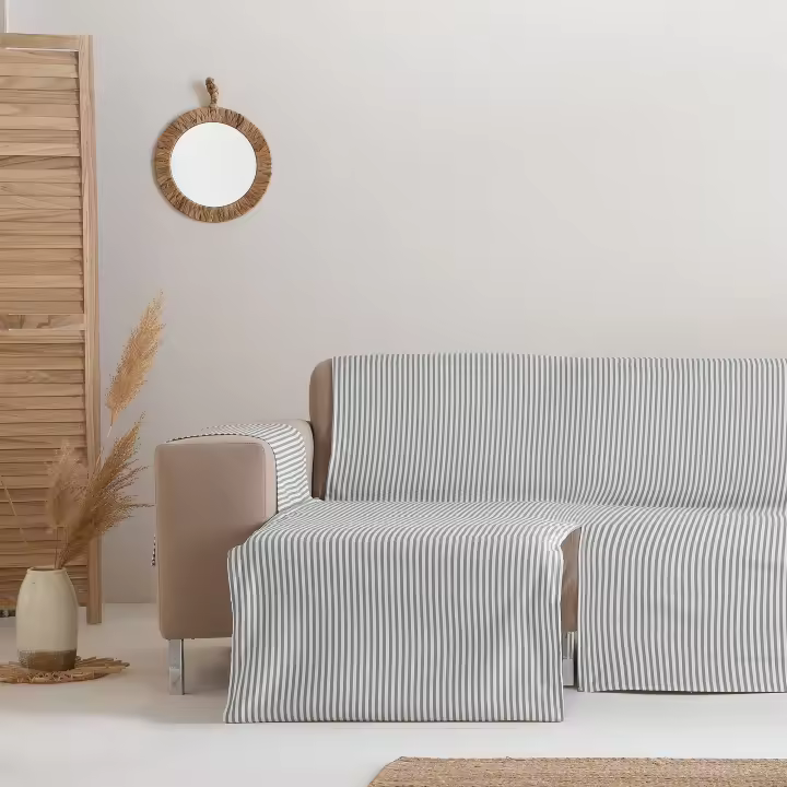 GAMUSI - Funda cubre sofá / chaise longue, liso algodón combinado tacto extra suave resistencia superior y fácil cuidado - 1