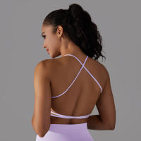 Top Deportivo Para Mujer Sexy Cruzado En Yoga Gimnasio Entrenamiento Correr Estirable Fitness Tank Top Transpirable Nylon - details 16