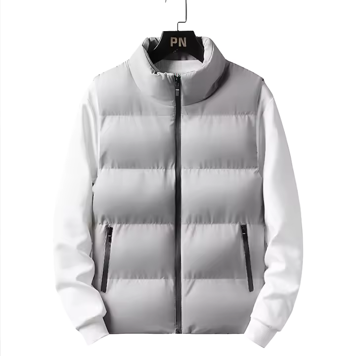 Chaqueta Sin Mangas Para Hombre 5XL Impermeable Cierre De Cremallera Collarín De Invierno Casual Prenda Exterior De Otoño E Invierno - 1