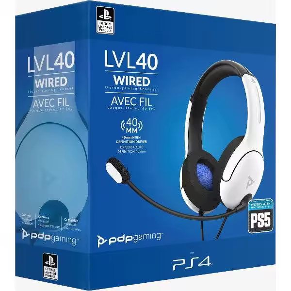 Auriculares Gaming Pdp Lvl 40 Wired Stereo Blanco ( PS5 - /PS4) - 1