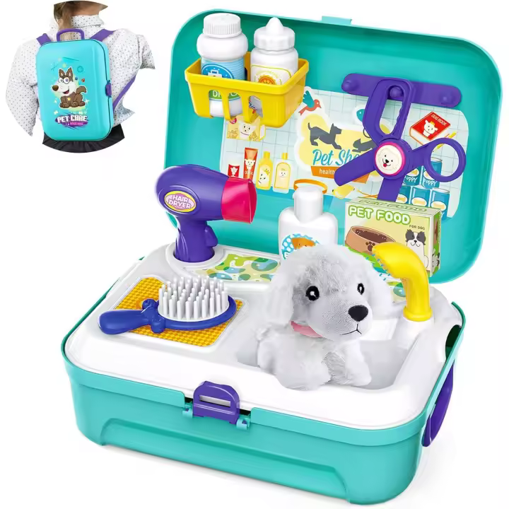 Set de cuidado de mascotas, estuche veterinario, juguete de rol, regalo para niños y niñas de 3 años - 1