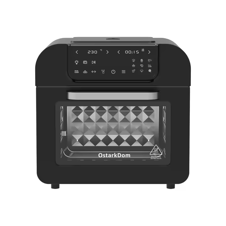 Freidora de aire, Horno sobremesa multifuncional, tostador, Dual Cook, Pantalla táctil, 1500W, Capacidad 16 Litros, regulable hasta los 230°, temporizador de hasta 2 horas, 9 recetas disponibles, accesorios incluidos - 1