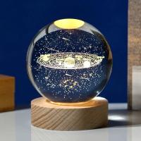 Lámpara De Noche De Cristal 3D De 6cm Planetario Solar Sistematizador Grabado Por Láser Decoración Para Escritorio Regalo De Cumpleaños Astronomía - details 9