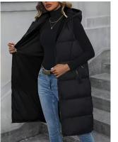 Beachy Chaleco Larga Afelpado Acolchado Calentito Cierre Cremallera Capucha Desmontable - details 7