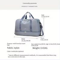Bolsa de gimnasio para hombres y mujeres, bolsa de viaje, bolso de mano, con compartimento para zapatos y compartimento húmedo, bolsa deportiva de gran capacidad para viajes, fitness, yoga, rosa - details 4