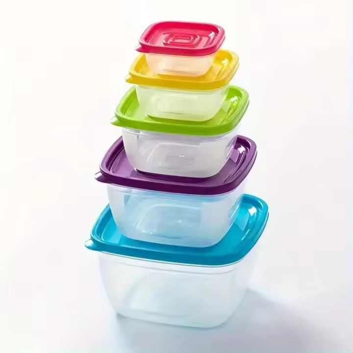 Cajas De Almuerzo Bento Portátiles Para Almacenamiento De Alimentos 5Pcs Organizador De Frutas Y Verduras Rectangular Material Plástico Para Uso Doméstico Y Exterior - 1