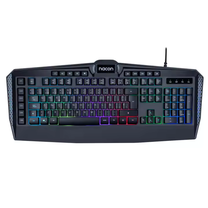 Nacon - Teclado Gaming de membrana, Retroiluminado USB, QWERTY Español - 1