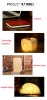 Lámpara De Mesa Portátil LED 3D Plegable Con Luz Nocturna De 7 Colores Recargable Por USB Madera Magnética Para Regalo De Navidad Y Fiestas Decoración - details 10