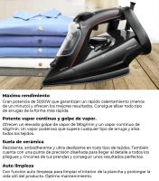 Mellerware - Plancha de Vapor Steezy! Potencia 3000W. Suela de cerámica. Plancha en seco. Home appliance. Plancha de vapor para ropa - details 2