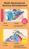 Libro deEducación Temprana Para Bebés Juguete De Cuatro Páginas Lavable Y Duradero Serie De Dinosaurios Regalo Para Recién Nacidos - details 2