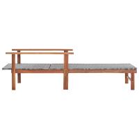 vidaXL Tumbona madera maciza de acacia y ratán sintético Ratán gris sin cojín, Ratán gris con cojín gris, Ratán negro sin cojín Sillas de Exterior Ideal para jardín, playa, piscina, terraza Tumbona Piscina Tumbonas Playa Tumbonas Jardín Exterior - details 1