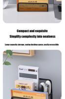 Estante De Escritorio Tridimensional De Metal Para Oficina Y Escuela Soporte De Cuaderno De Negocios Organizador De Archivos Durable Y Versátil Tamaño Compacto 17.5X13X9CM - details 4