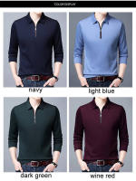Camisa Polo Para Hombre Casual Inteligente De Manga Larga Con Cierre Y Cuello Alto Estilo De Negocios Moda Primavera Otoño Ropa Suelta - details 3