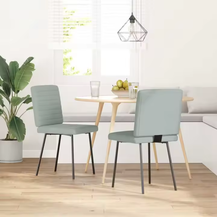 vidaXL Sillas de comedor 2 unidades terciopelo en color Gris claro/Rojo vino tinto/Amarillo y más | cómodas modernas ergonómicas para comedor cocina salón hogar - 1