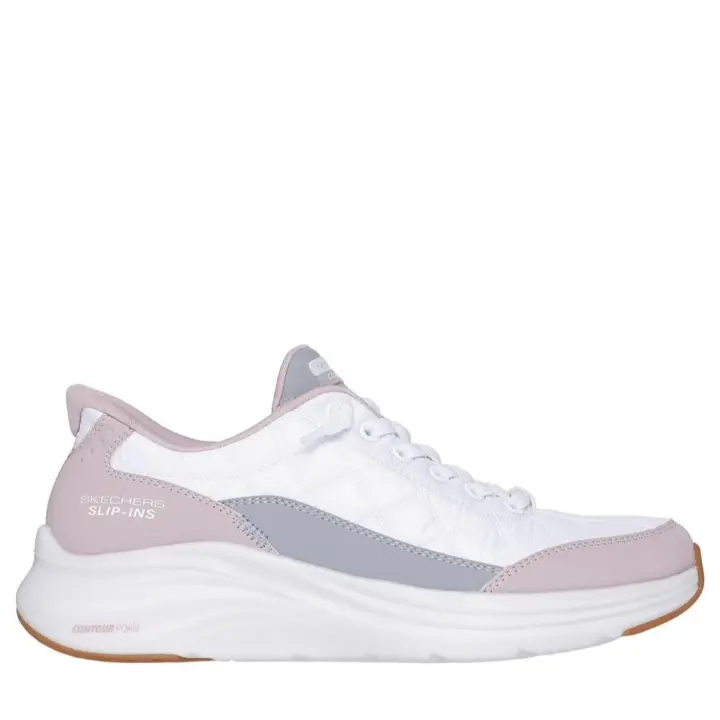 Cómoda  Deportiva mujer Skechers SLIP-INS VAPOR FOAM blanca. Plantilla amortiguadora Memory Foam. Piso ligero Vapore Lite. Sistema Heel Pillow para calzar son manos Altura Tacón bajo (1-3 cm) Referencia 150404-WLV - 1