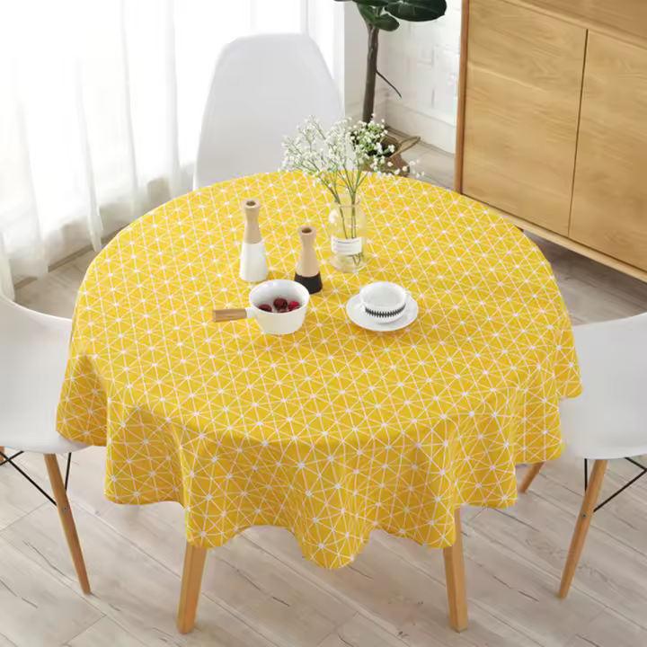 Mantel Redondo Lavable Decorativo Para Interior Y Exterior Fiesta Navidad Comida Pícnic Estilo TWILL Impermeable Blending Material - 1