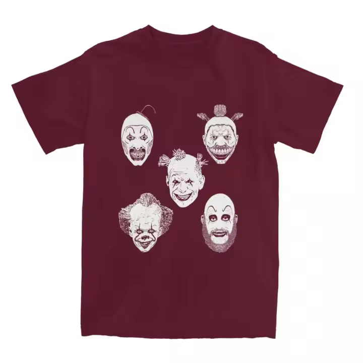 Camiseta De Payaso De Halloween Para Hombres Y Mujeres Camiseta De Horror Para Película De Comedia Tragica T-Shirt Regalo Ideal Ropa - 1