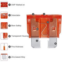 Juego De Fusibles Para Coche De Medio Tamaño Con Caja 100/50Ps Tipo Hoja 2.5/3/5/7.5/10/15/20/25/30/35A Para Automóvil Y Camión Material Plástico/Aluminio - details 1