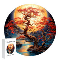 Puzzle De Madera Con Diseño De Árbol De Otoño Y Formas Animales Irregulares Caja De Regalo Delicada Para San Valentín Y Navidad Regalo Adulto Para Desestresarse - details 0