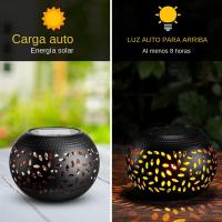 Lámpara Solar LED Para Jardín 1pc Elegante Lámpara De Metal Elíptica Impermeable Con Proyección De Sombras Para Patio Exterior - details 3