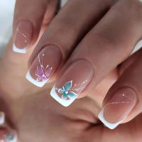 24Pcs Uñas Postizas De Ballet Blancas Con Gradiente Full Cover Art Nails Presión En Uñas Artificiales Acrílicas Removibles Para Fiesta - details 34