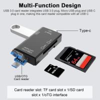 Adaptador de lector de tarjetas MicroSD 6 en 1 USB a SDTF SDXCs para PC, portátil, smartphone y más lector de tarjetas de smartphone - details 3