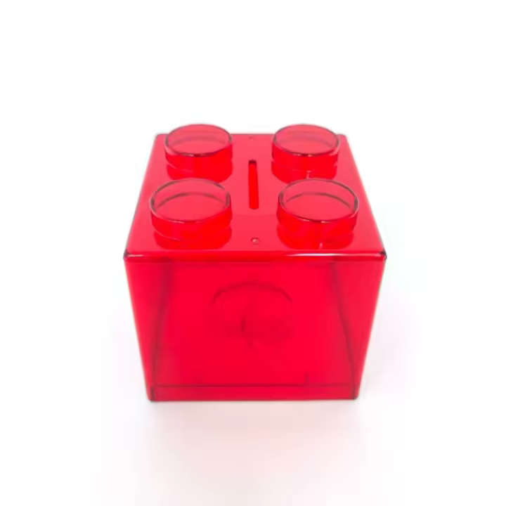 Caja De Ahorro En Bloques De Construcción Transparente Para Niños Caja De Monedas Y Cambio Decoración Del Hogar Juguete Regalo - 1