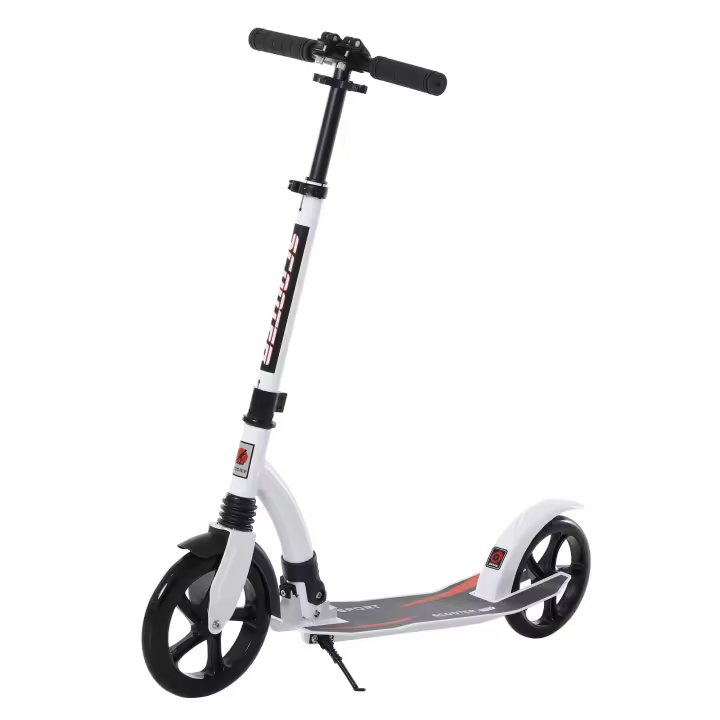 Scooter con amortiguación Regulable en Altura 14 + años Aluminio Blanco 92,5x37,5x87-101,5 cm - 1