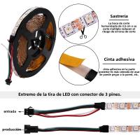 Tira De Luces LED RGB WS2812B SMD5050 30/60 LEDs/m Flexible Decorativa Inteligente Con Dirección Addressable Para Sala De Estar - details 8