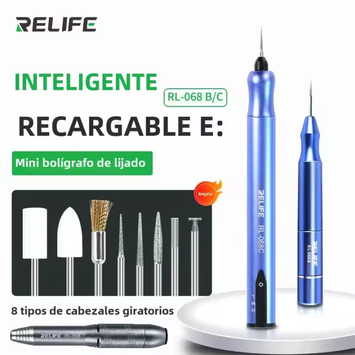RELIFE RL-068 Pluma Ajustable Eléctrica Para Reparación De CPU Móvil Herramienta De Polido Y Corte Con Variedad De Cabezas De Mezcla - 1