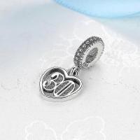 Dijes de plata de ley 925 con cuentas de 18, 21 y 30 cm, ideales para pulseras Pandora, collares y joyas para mujer. - details 1