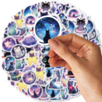 Pegatinas Tema Gato Estrellado 46pcs PVC Impermeables Para Decoración De Portátil Botella Y Maleta Accesorios Creativos Para Jóvenes De 14 Años O Más - details 4