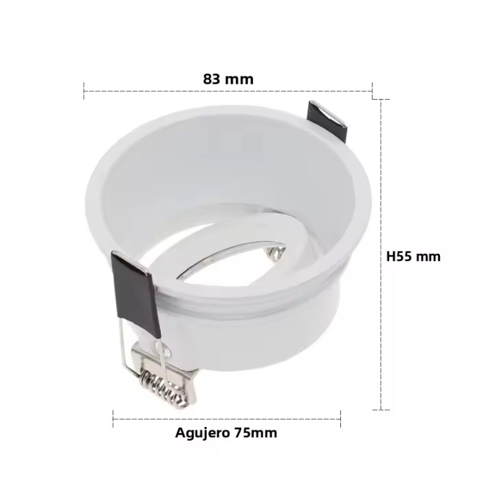 Kit De Reemplazo De Luz Bajo En Torno GU10 Black MR16 Montaje En Techo Foco De Punto De Luz Soporte De Bombilla GU5.3 Material De Aluminio - 1
