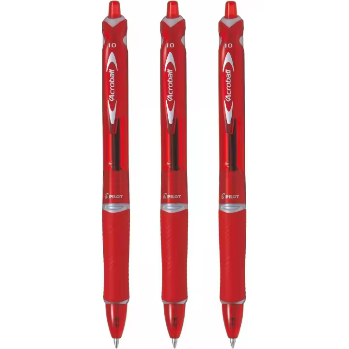 Pilot Bolígrafo Acroball BeGreen Retráctil Punta Bola 1mm Tinta Base de Aceite Rojo (Pack de 3) - 1