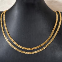 Collar Cadena De Enlace Pintado De Oro 18K Para Mujer Y Hombre Cruzado 5mm Ancho Color Oro Collar Clásico De Moda Para Uso Diario Boda Fiesta Regalo - details 3