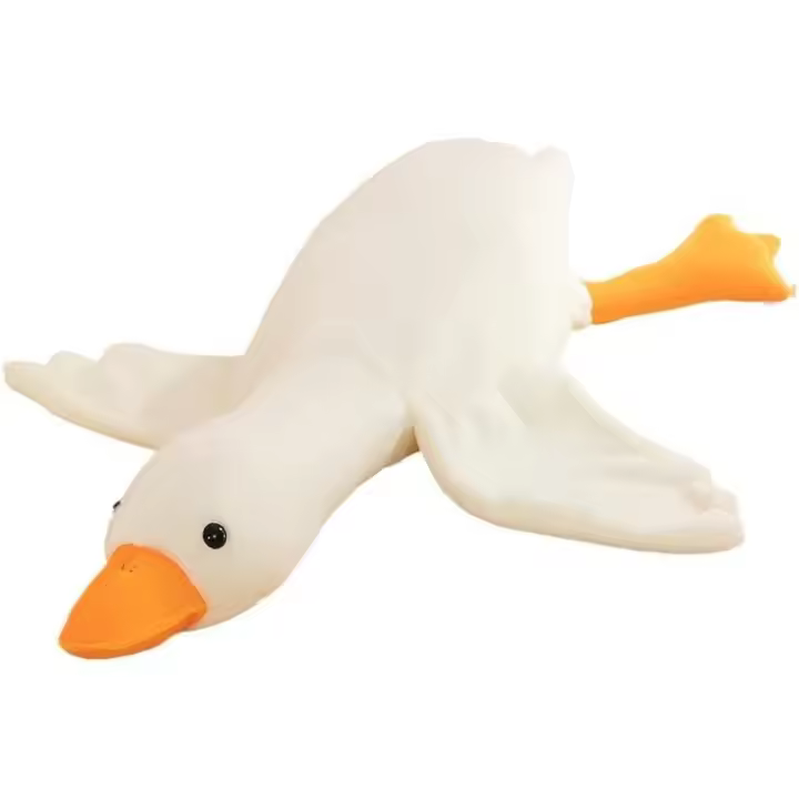 Animales de peluche de ganso blanco, enormes y lindos cojines de peluche de ganso, muñecos de pato grandes, suaves almohadas de juguete de ganso gigante, regalos para niños (blanco, 50 cm) - 1