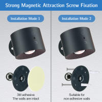 Lámpara De Pared Recargable Operada Por Batería Con Control Remoto Y Toque RGB Lámpara Magnética Montada En La Pared Para Dormitorio/Lectura - details 4