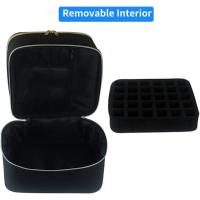 Removable 2-layer nail polish case nail polish storage case nail polish travel case for nail polish tool kit (empty case) (black) - details 4