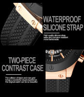 Reloj De Cuarzo Para Hombre De 48mm Con Dial Negro Y Diseño De Agujeros En Blanco Y Negro Estilo Deportivo Resistente Al Choque Y Al Agua - details 12