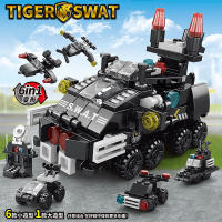 Nueva Kit De Bloques De Construcción DIY 6en1 Coche Policial Helicóptero Misil Vehículo Militar Para Niñas Modelo De Película Juguete Educativo Para Niños - details 3