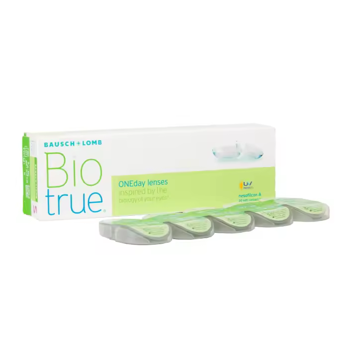 Biotrue ONEday BAUSCH + LOMB lentillas diarias esféricas Desechables – 30 Unidades | 8.6 BC | 14.20 DIA | Lentes de contacto Hidratantes | 16h de Hidratación | 78% Agua | Filtro UV | Confort y Protección Ocular - 1